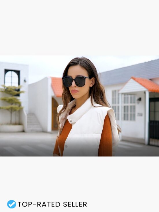 Oversized Square Polarized Sunglasses Retro Classic Trendy Vintage Unisex main image 4